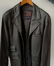 OFFSET Ledermantel Gr. M Medium 90er Jahre VINTAGE schwarz Kurzmantel