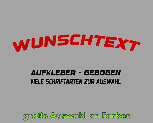 Wunschtext gebogen aufkleber - gebogen,