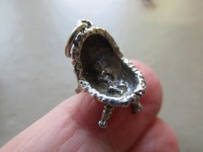 VINTAGE STERLINGSILBER SELTEN BABY IN KRIPPE GEBURT TAUFE ANHÄNGER CHARM ANHÄNGER UK