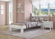 Buchebett weiß Massivholz