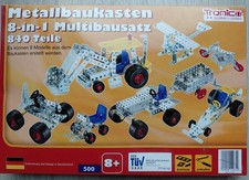 Tronico Metallbaukasten 8-in-1 Multibausatz 840 Teile Altersangabe 8+