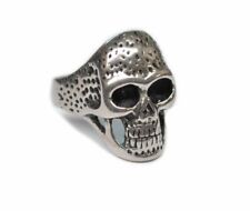 Edelstahl Ring Finger Silber Damen Herren Massiv Totenkopf Gothig Biker 