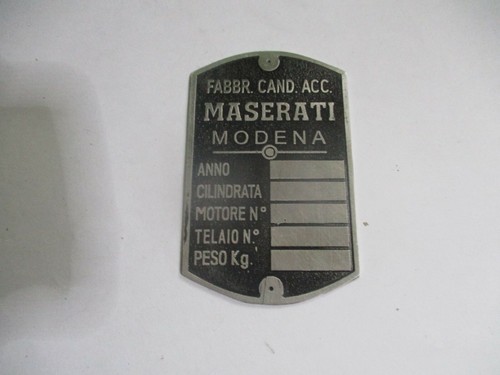 Typenschild schild maserati - typenschild,