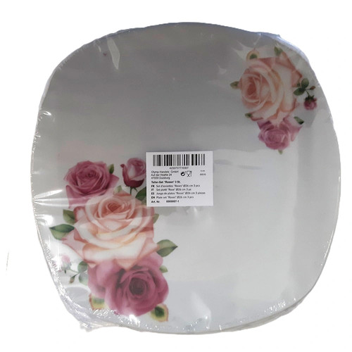 Teller set 3st rosen - set, cm