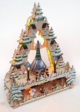 LED Weihnachtsdorf Holz