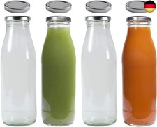 4 Glasflaschen 500 ml mit 8