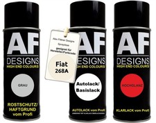 Spraydose Set für Fiat 268A Bossa Nova White Autolack Klarlack Grundierung Spray