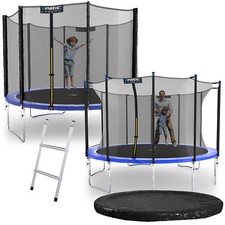 KINETIC SPORTS Gartentrampolin KOMPLETT-SET Netz Leiter Abdeckplane Kids Jumper