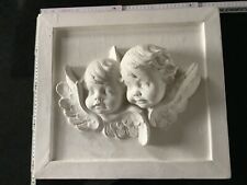 Gipsbild mit Engel 45cm x 41cm weiß