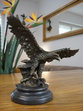 Bronze + Marmor Königsadler Adler Luxus Bronzefigur Statue Skulptur Figur Antik