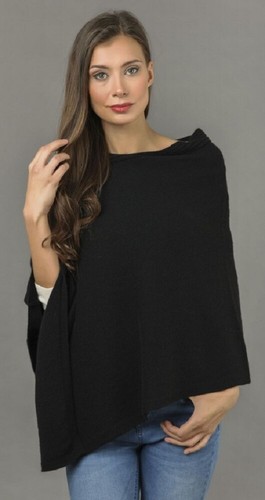 Kaschmir poncho schwarz umhang - poncho,