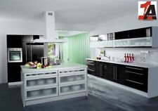 Einbauküche Hochglanz schwarz KOCHINSEL KÜCHE Musterküche ERGO Möbel
