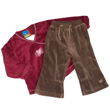 Topolino Samt Nicki Zweiteiler Anzug Mädchen Gr. 80 Mädchenbekleidung Set Kombi