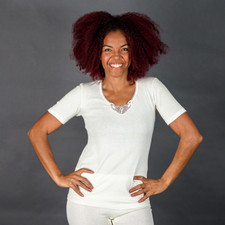 Angora Damen kurzarm Unterhemd