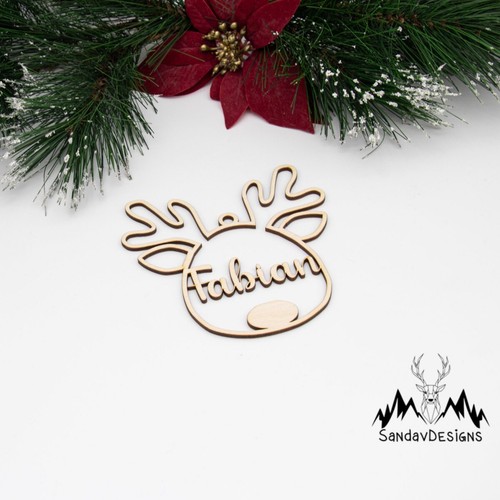 Holzanhänger weihnachtselch - holzanhänger,