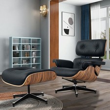 Pro Klassischer Eames Lounge Chair und Ottomane Echtes Leder Sessel Drehstuhl