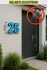 25cm - Hausnummer selbstleuchtend ohne Strom – modern & gut sichtbar