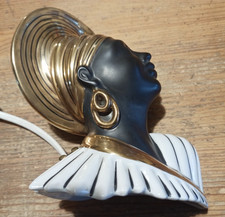 Rauchverzehrer Frauenkopf Afrikanerin Wandlampe selten