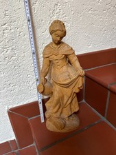 Figur Holz Schnitzerei 40 cm. Magd gebeizt, Grödnertal Deko , gebraucht