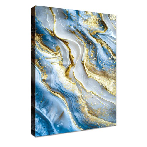 Wandbild auf leinwand - wandbild, blau
