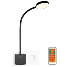 LED Wand Leselampen Steckdosenlampe Schwanenhals mit Stecker und Fernbedienung