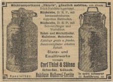 37/134 ANZEIGE AUS EINER ZEITUNG WERBUNG MILCHKANNE MELKEIMER MILCHSIEBE  LÜBECK