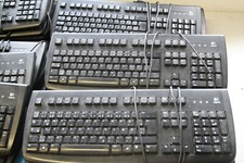 25x  LOGITECH DELUXE 250 PS/2 Keyboard Tastatur schwarz deutsch  kabelgebunden
