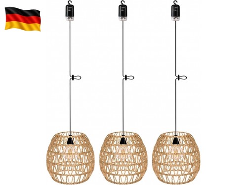 Rattan hängelampe mit - 3x,