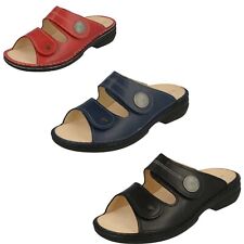 Finn Comfort  Sansibar schwarz blau rot wechselbare Einlage Pantolette Klett NEU