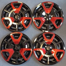 4 Radkappen für Mazda 2 in 15 Zoll super selten schwarz/rot