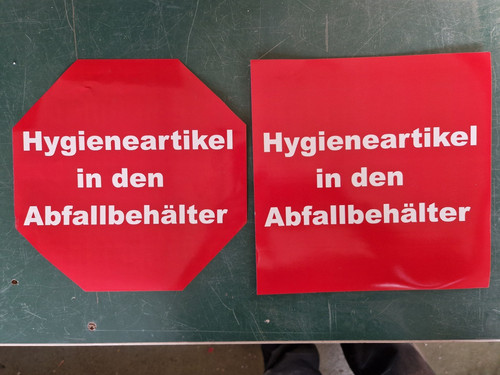 Pvc aufkleber rot weiß - aufkleber, "