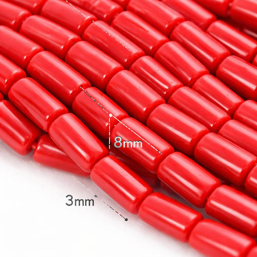 Rote koralle röhre - rote, perlen