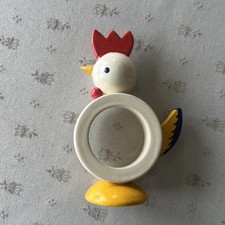 Ostern, älterer Eierbehälter, Huhn aus Holz, vermutlich Erzgebirge 