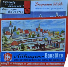 Auhagen u.a. H0/TT / Kataloge1968/69+ 1972 / Modellbahngebäude / siehe Foto