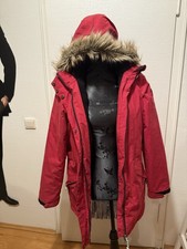 Deerberg Winterjacke Jacke Parka Rot Gr. 38 Kapuze Kunstfellkragen