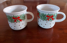 2X SEHR SCHÖNE WEIHNACHTS TASSE KAFFEE-BECHER ARZBERG DALY STERNCHEN SCHLEIFE
