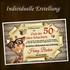 Urkunde "Club der alten