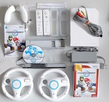 Nintendo Wii Konsole Mario Kart Pack Weiß - 2 Spieler Set - dazu 10 Kinderspiele