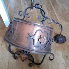 Metall Eisen Blech Schrott Lampe kupferfarben rostig, Shabby Upcycling Recycling