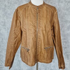Rino & Pelle Jacke 46 3XL Lederimitat Lederjacke Braun Cognac Damen...