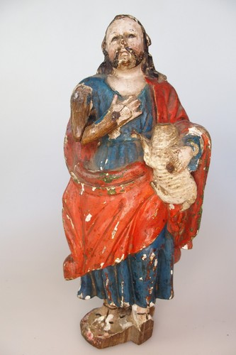 Antike heiligenfigur holz - heiligenfigur,