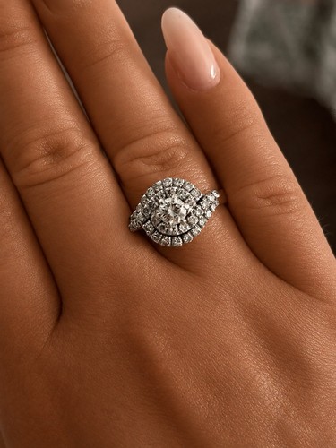 Karat weissgold diamant - 18,