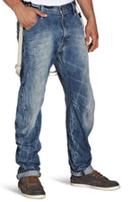 G-Star Arc 3D Loose Tapered Braces Men Jeans Hose W28 L32 Hosenträger Blau NEU