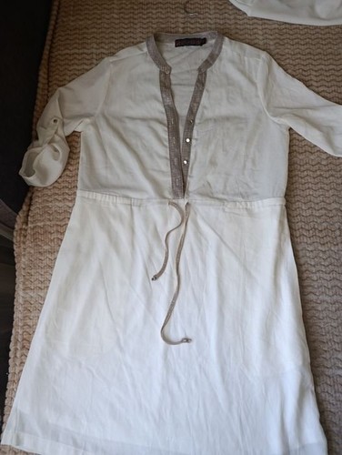Women dress white - women, chiffon