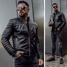 Sweatjacke Kunstlederjacke