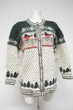 Dicke warme Norweger Strickjacke Original Vintage Damen Schurwolle Gr.M