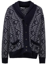 Blaue Kaschmir Strickjacke