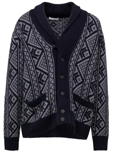 Blaue kaschmir strickjacke - kaschmir,