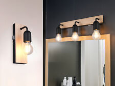 Wandlampe mit Holz & Schalter, Badlampen über Spiegelleuchten seitlich, Gäste WC