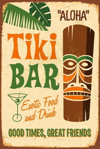 Holzschild 18x12 tiki bar - holzschild,